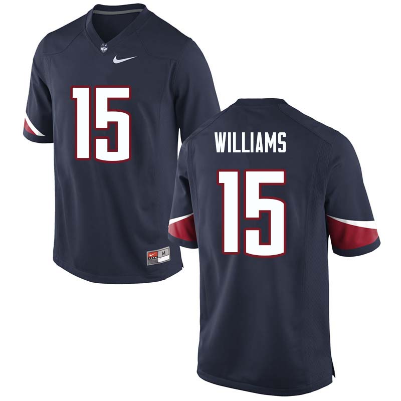 Men's #15 Donovan Williams Uconn Huskies College Football Jerseys Sale-Navy